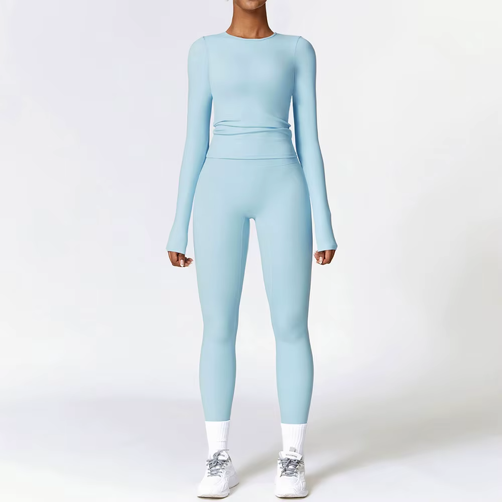 Women’s Long Sleeve Yoga Top & High-Waist Legging Set - Heston Manor