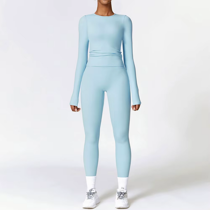 Women’s Long Sleeve Yoga Top & High-Waist Legging Set - Heston Manor