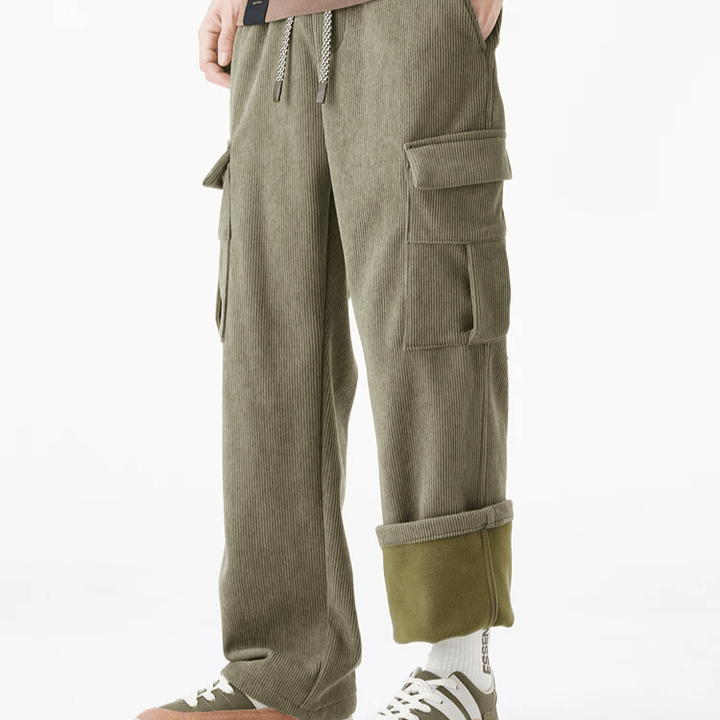 Fleece Lined Corduroy Pants - HESTON MANOR