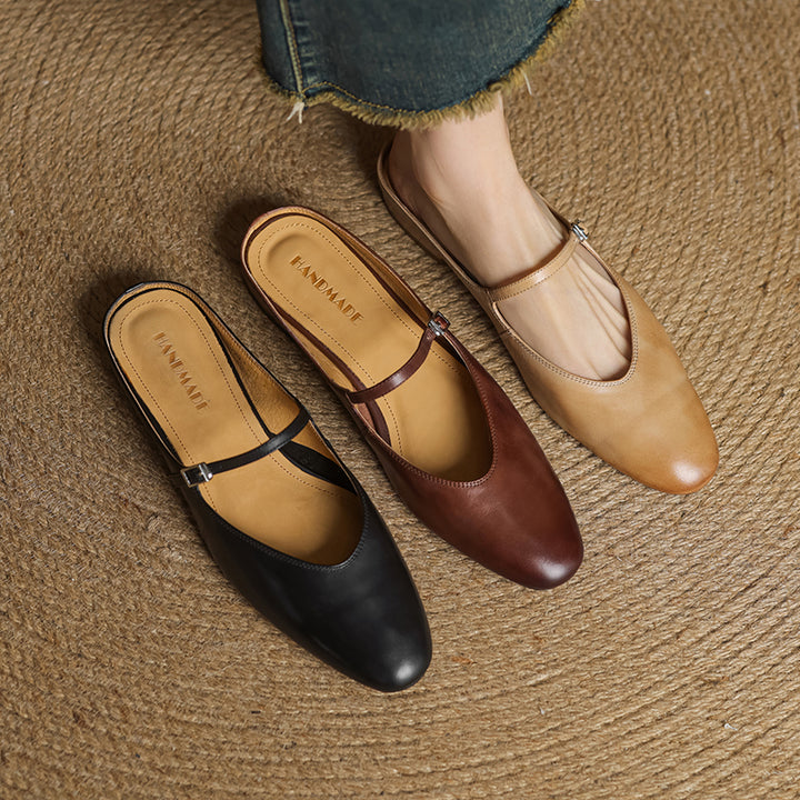 Julea Genuine Leather Mary Jane Mules