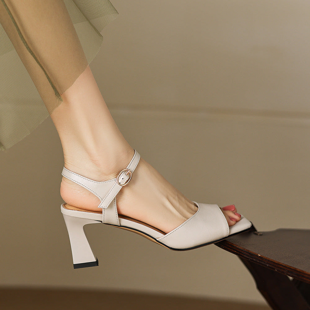 Loren Genuine Leather Open-Toe Sandals