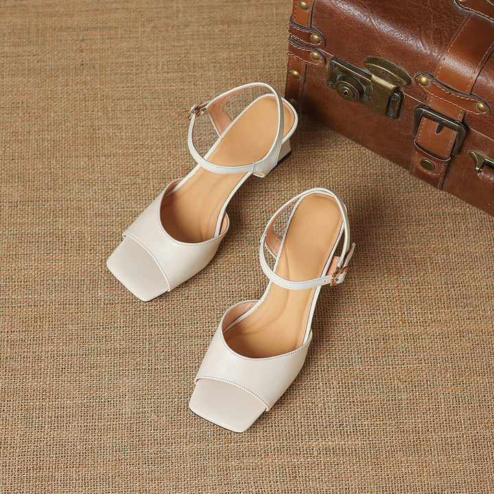 Loren Genuine Leather Open-Toe Sandals