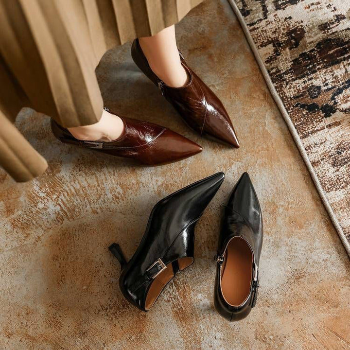 Beatrice Leather Stiletto Booties — photo 36