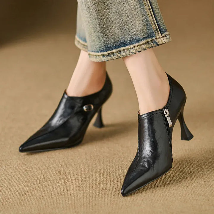 Imogen Leather Stiletto Booties — photo 4