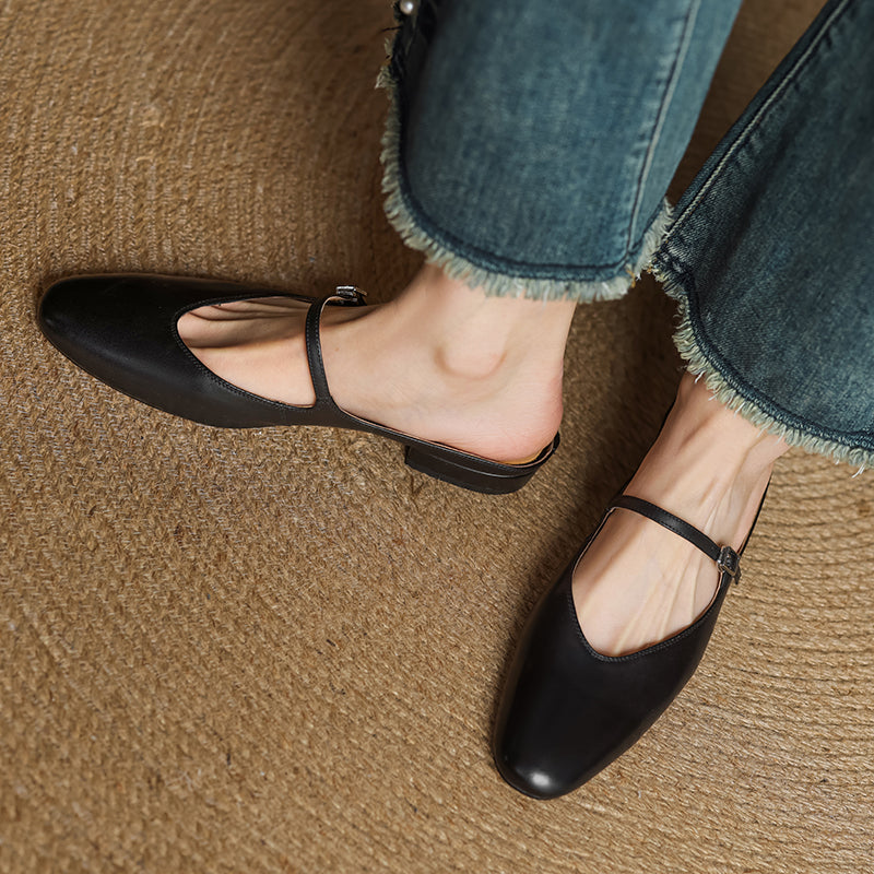 Julea Genuine Leather Mary Jane Mules