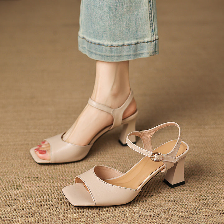 Loren Genuine Leather Open-Toe Sandals