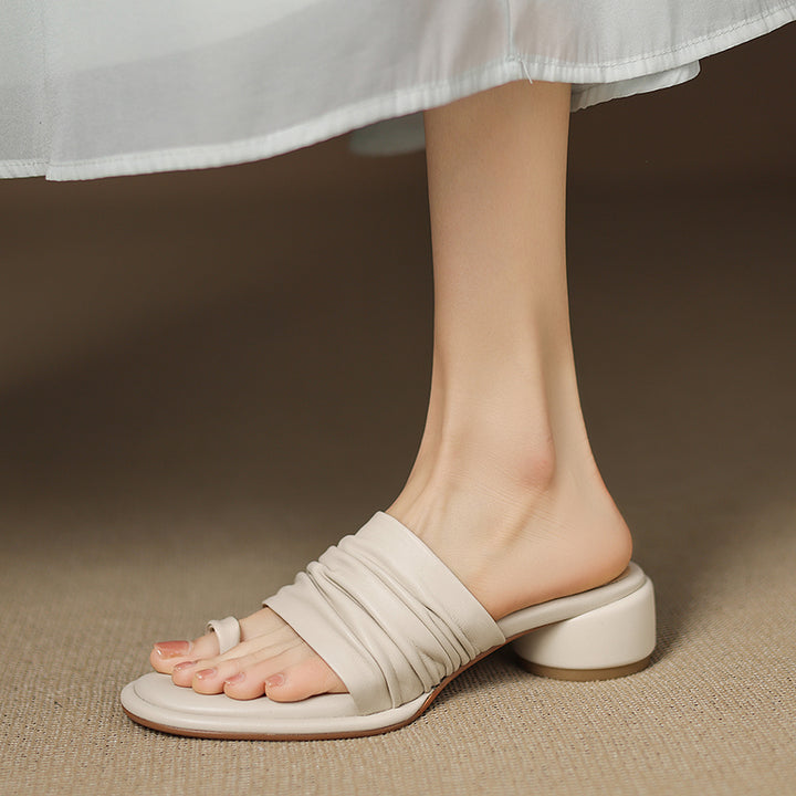 Adora Genuine Leather Toe Loop Sandals - Heston Manor
