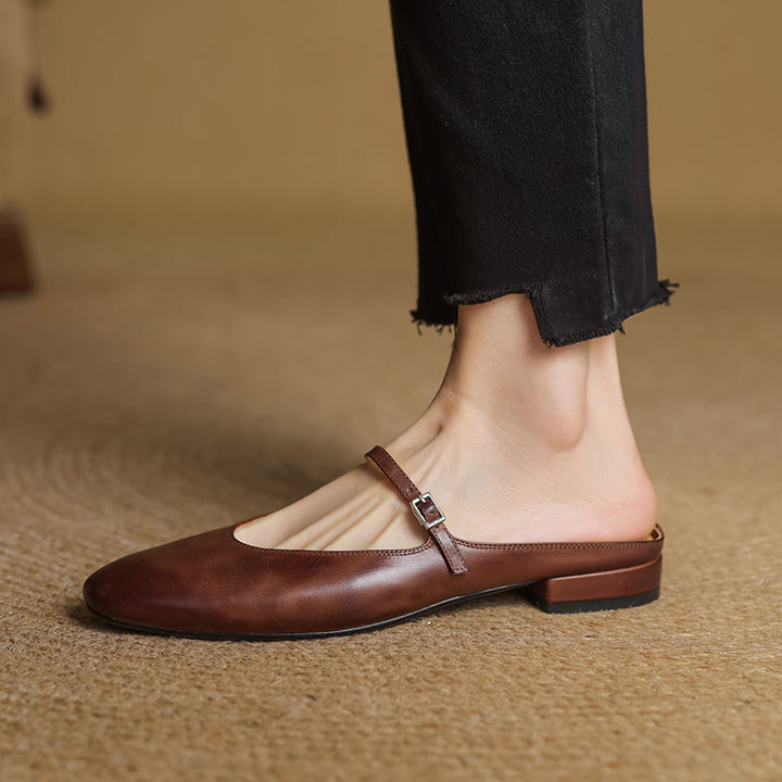 Julea Genuine Leather Mary Jane Mules