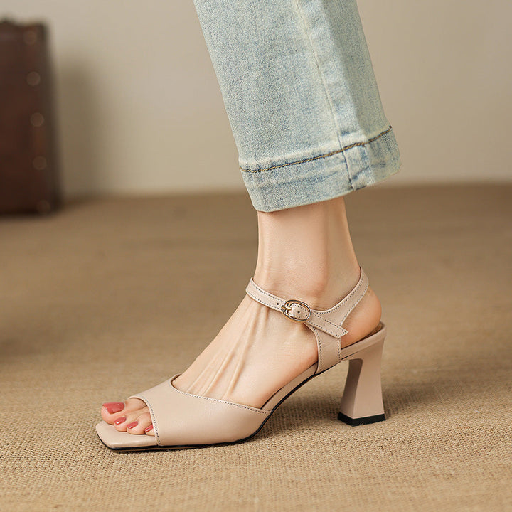 Loren Genuine Leather Open-Toe Sandals