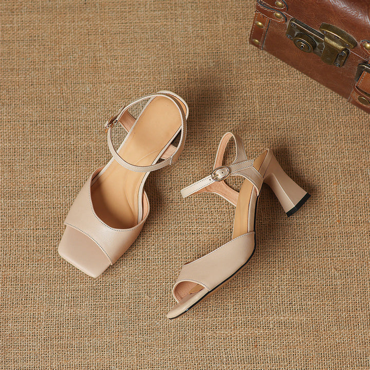 Loren Genuine Leather Open-Toe Sandals