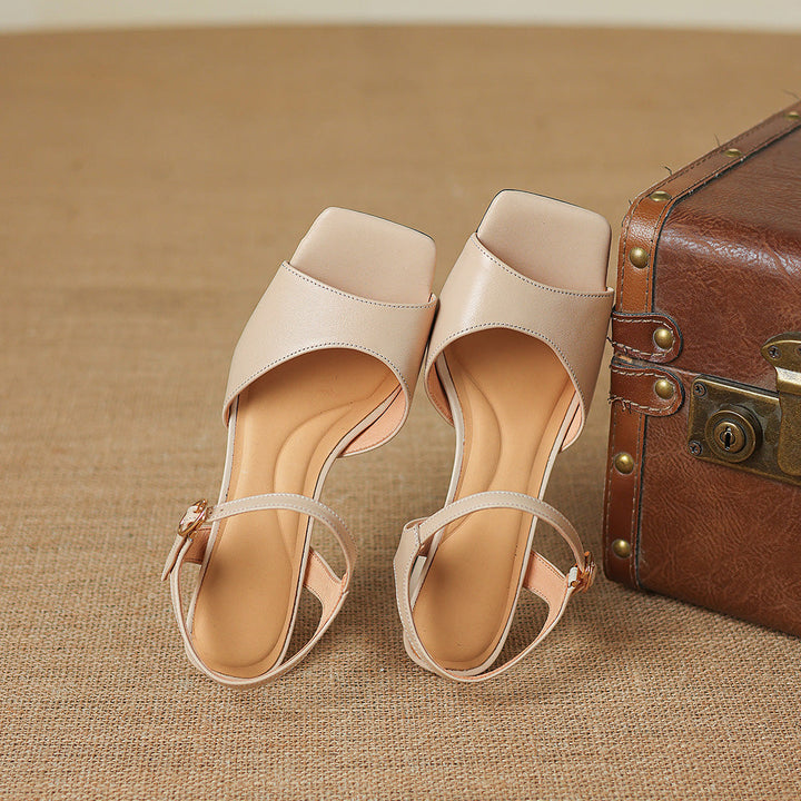 Loren Genuine Leather Open-Toe Sandals