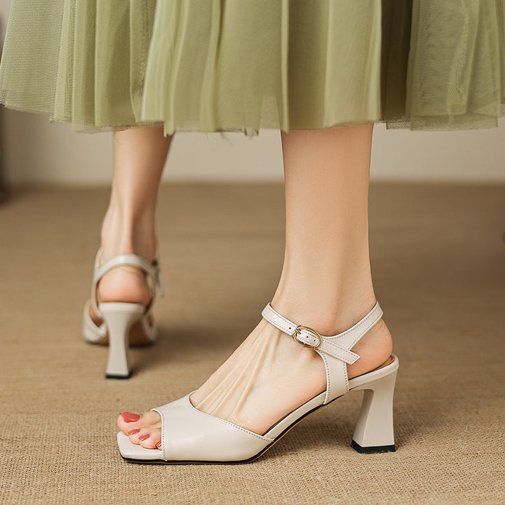 Loren Genuine Leather Open-Toe Sandals