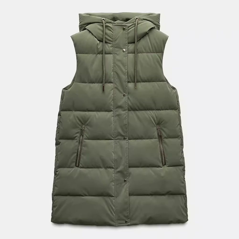 Women’s Long Quilted Hooded Vest - Heston Manor