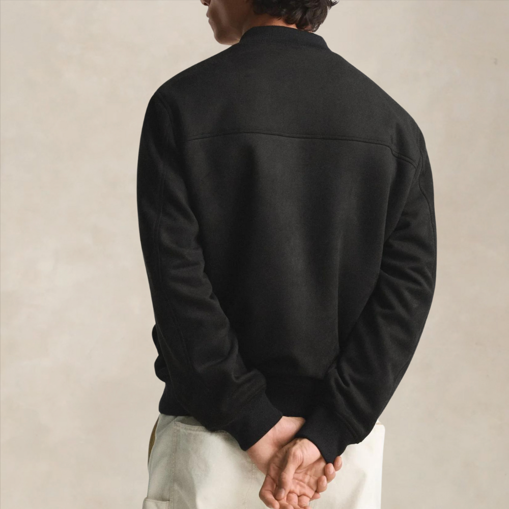 Men’s Suede-Look Zip Bomber Jacket - Heston Manor
