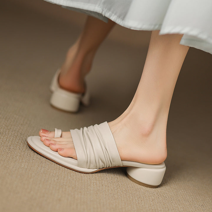 Adora Genuine Leather Toe Loop Sandals - Heston Manor