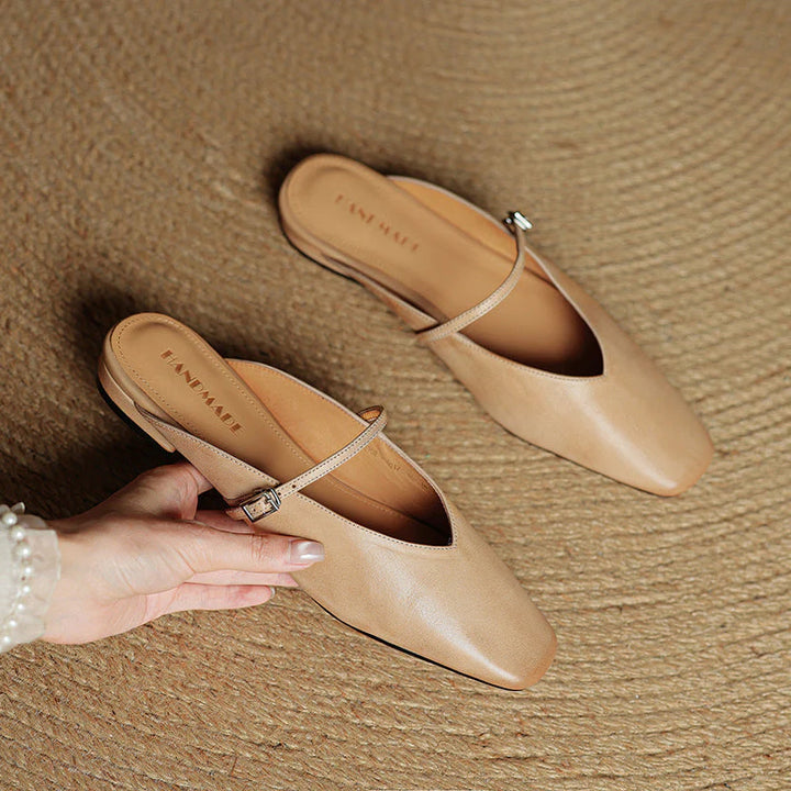 Helia Genuine Leather Mary Jane Mules - Heston Manor