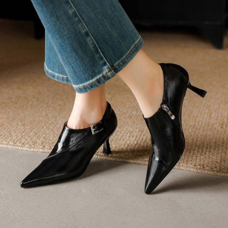 Beatrice Leather Stiletto Booties — photo 41