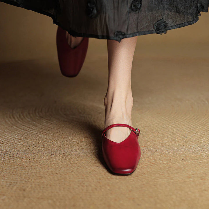 Helia Genuine Leather Mary Jane Mules - Heston Manor
