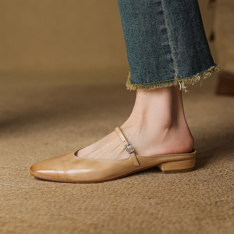 Julea Genuine Leather Mary Jane Mules