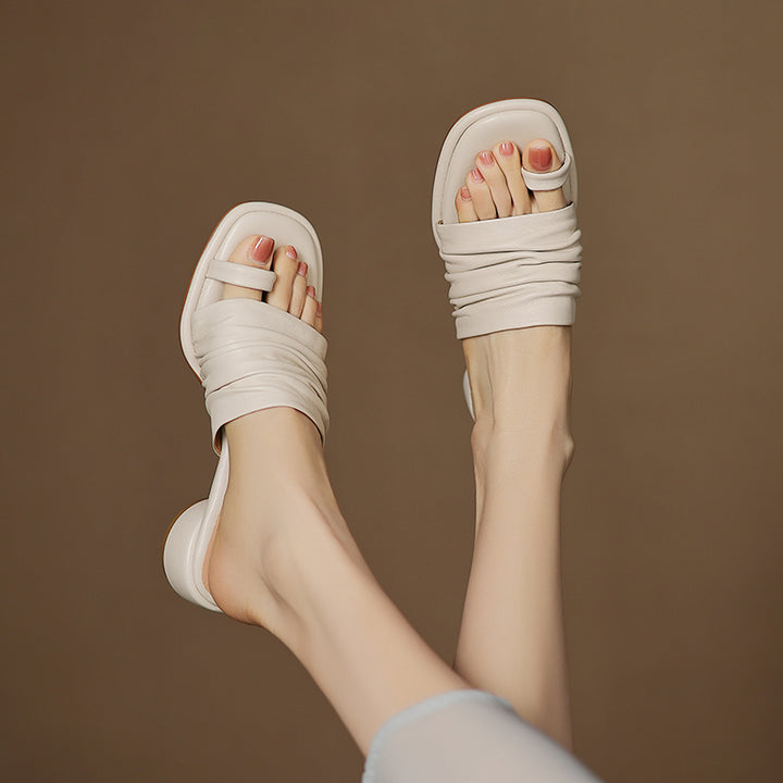 Adora Genuine Leather Toe Loop Sandals - Heston Manor