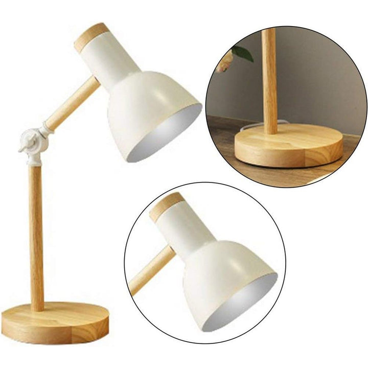 Nordic Wooden Table Lamp with Adjustable Arm – Modern Desk & Bedside Lighting - Heston Manor