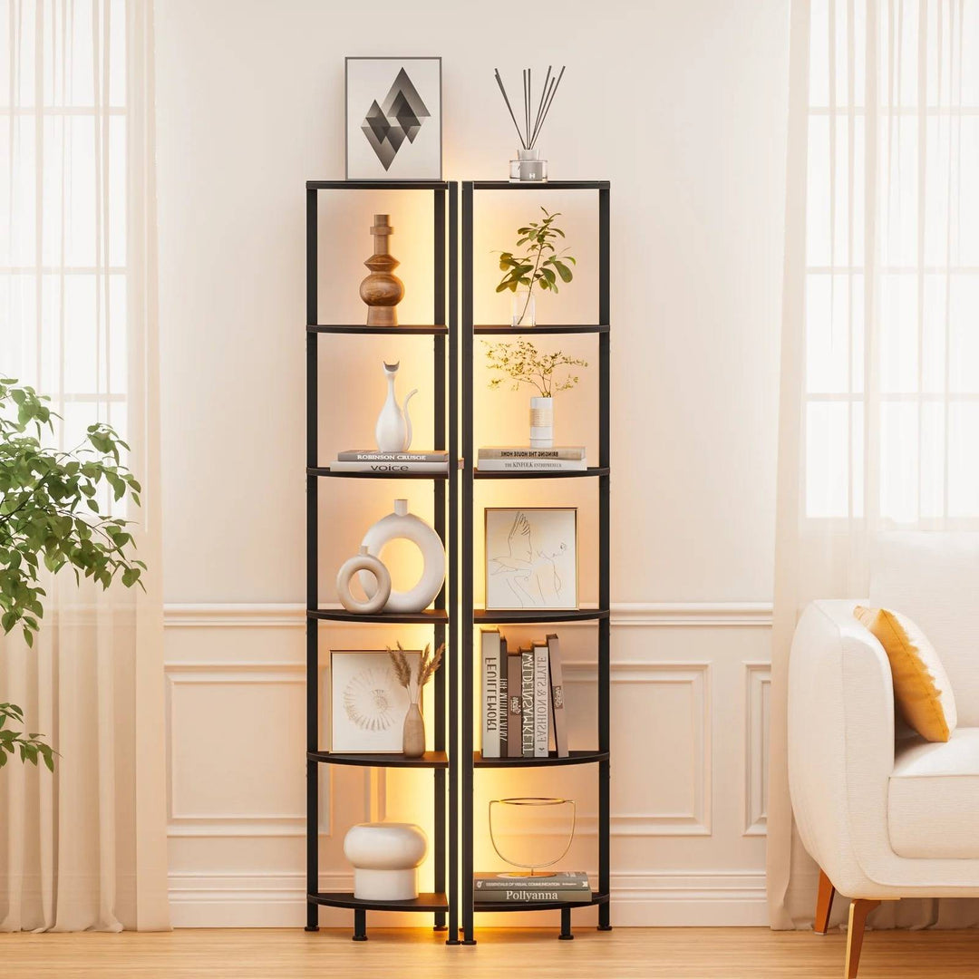 6-Tier Space Saving Bookshelf for Living Room, Bedroom, Office, Bathroom - Heston Manor