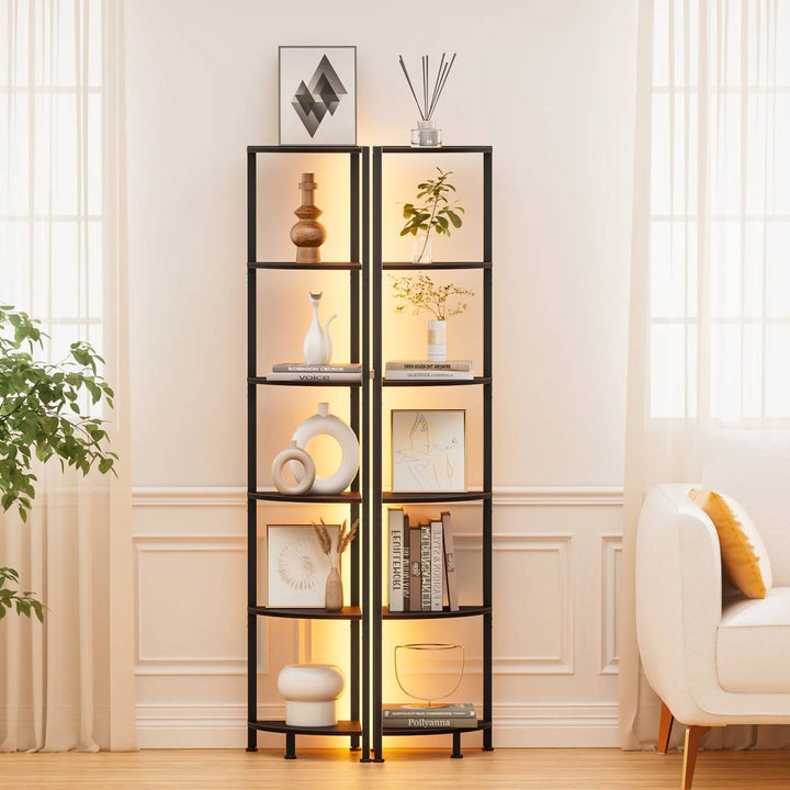 6-Tier Space Saving Bookshelf for Living Room, Bedroom, Office, Bathroom - Heston Manor