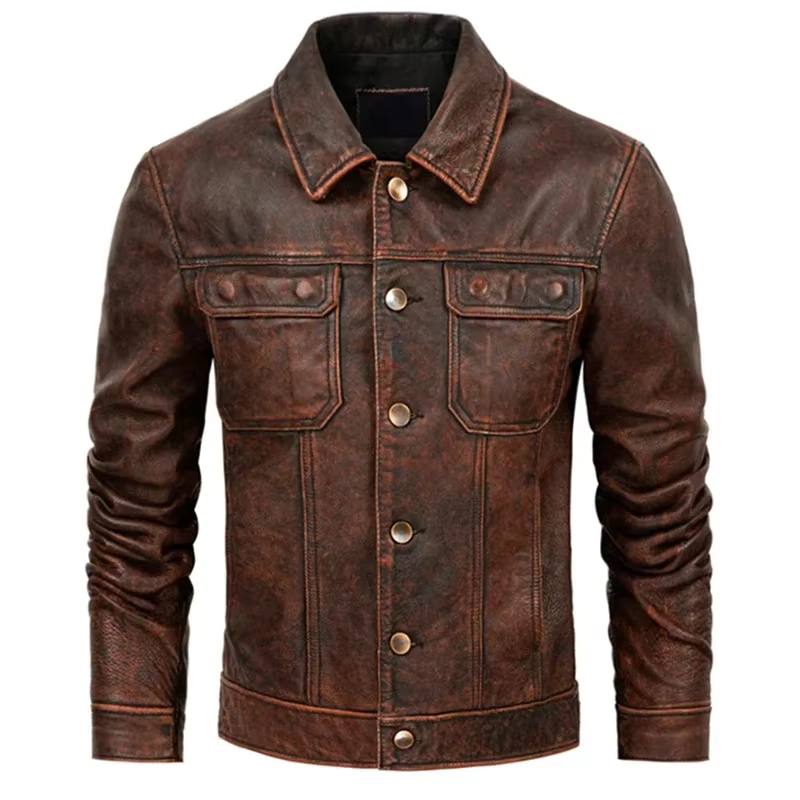 Men’s Genuine Cow Leather Jacket - Heston Manor