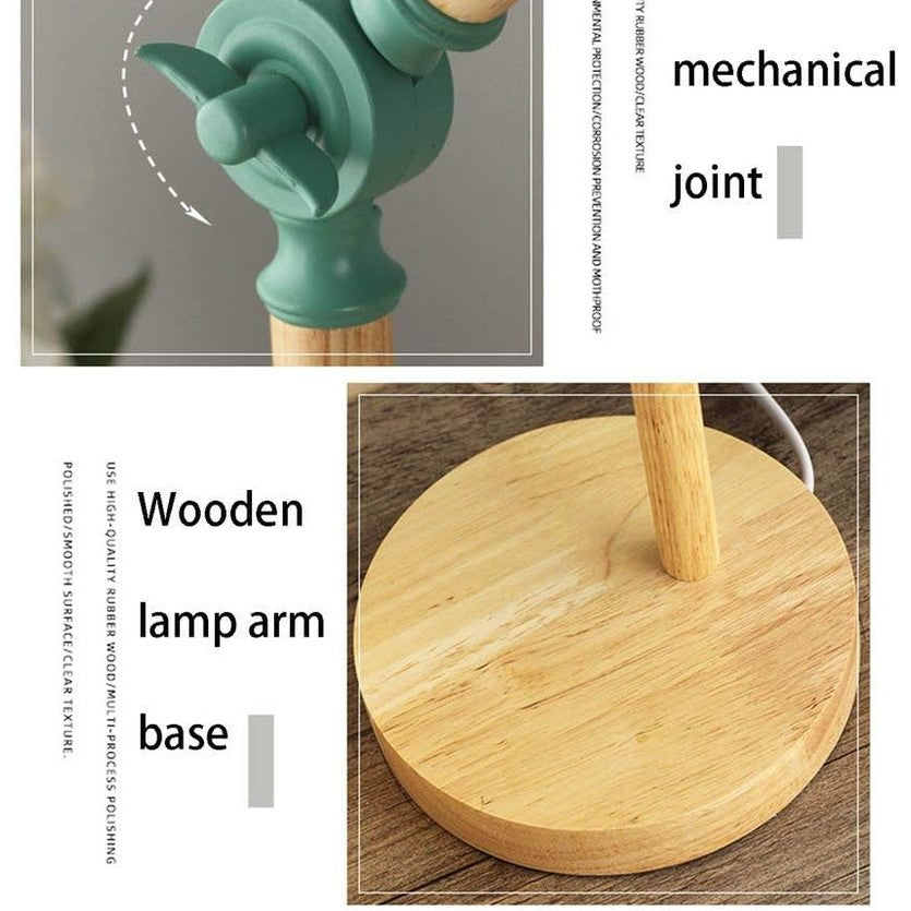 Nordic Wooden Table Lamp with Adjustable Arm – Modern Desk & Bedside Lighting - Heston Manor
