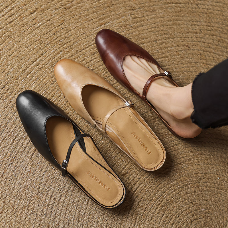 Julea Genuine Leather Mary Jane Mules
