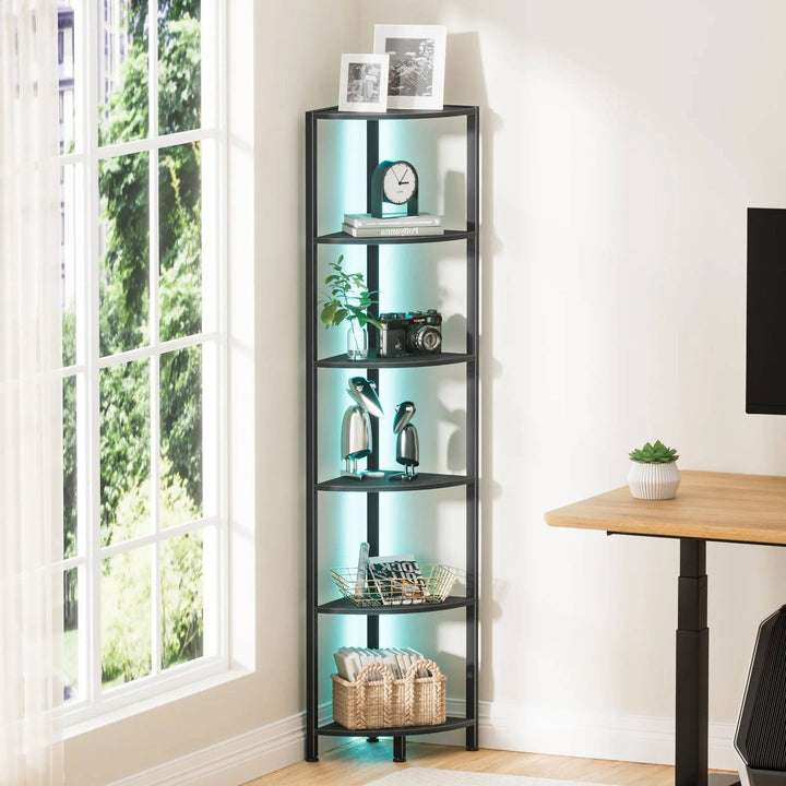 6-Tier Space Saving Bookshelf for Living Room, Bedroom, Office, Bathroom - Heston Manor