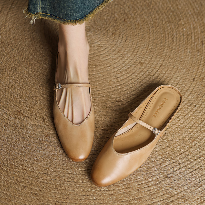 Julea Genuine Leather Mary Jane Mules