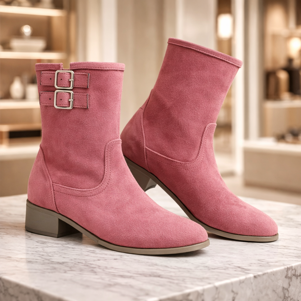 The Double-Buckle Suede Boot - Heston Manor