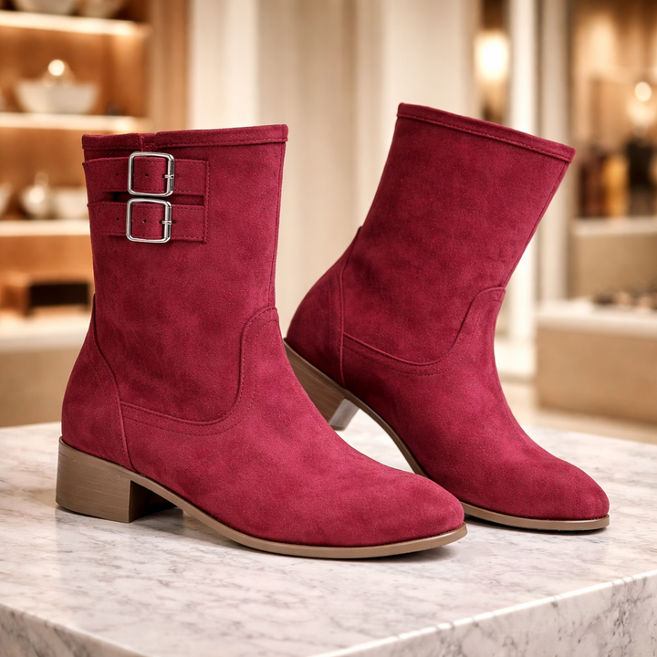 The Double-Buckle Suede Boot - Heston Manor
