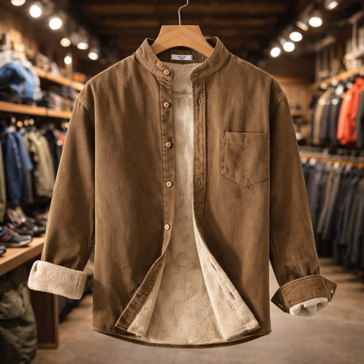 Men’s Lined Corduroy Utility Shirt Jacket - Heston Manor