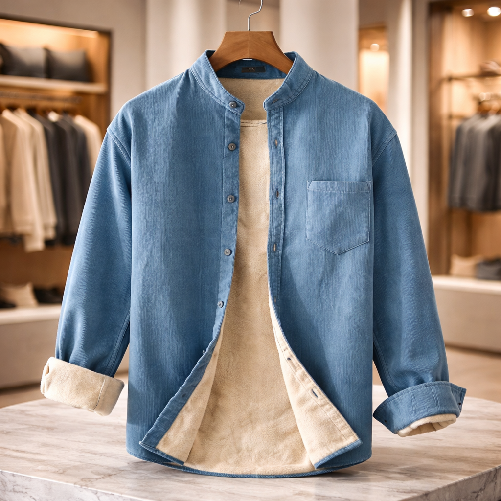 Men’s Lined Corduroy Utility Shirt Jacket - Heston Manor