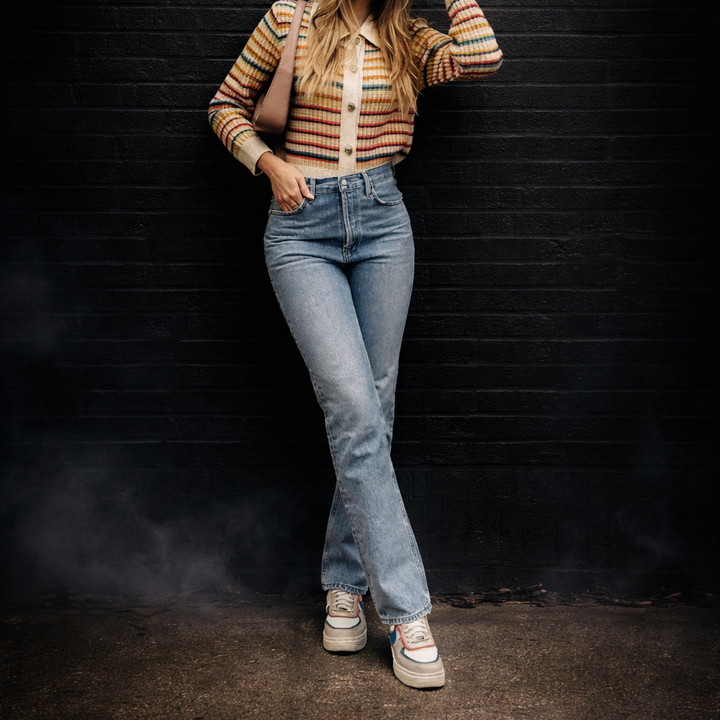 Women’s Light Wash Straight-Leg High-Rise Jeans - Heston Manor