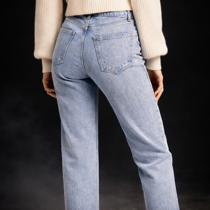 Women’s Light Wash Straight-Leg High-Rise Jeans - Heston Manor