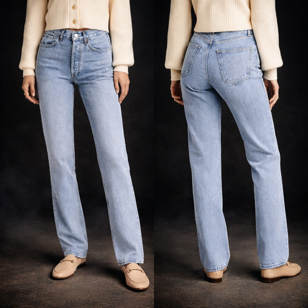 Women’s Light Wash Straight-Leg High-Rise Jeans - Heston Manor
