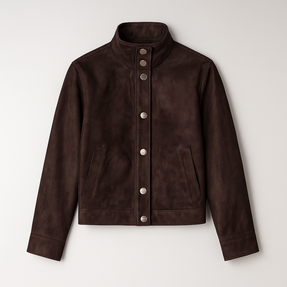 Women's Ultra-Soft Suede Button Jacket - Heston Manor