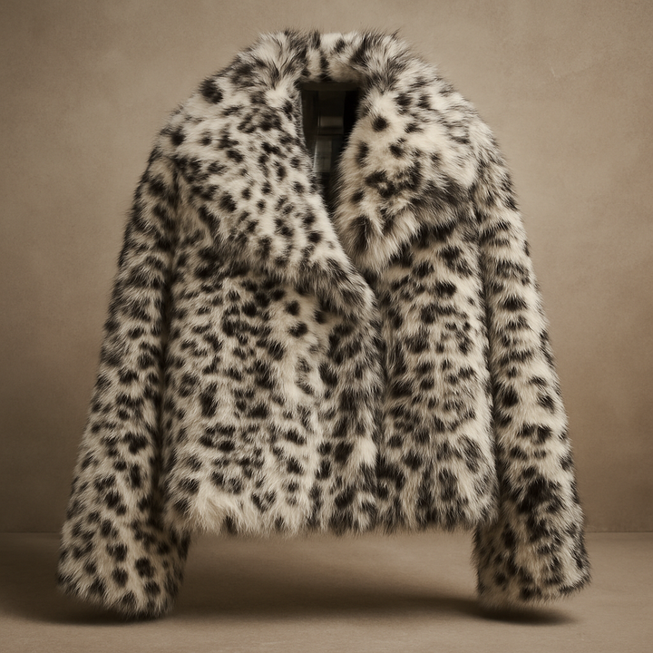 Snow Leopard Faux Fur Coat for Women - Heston Manor