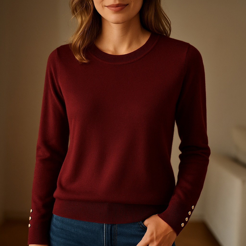 Women's Button-Cuff Knit Sweater - Heston Manor
