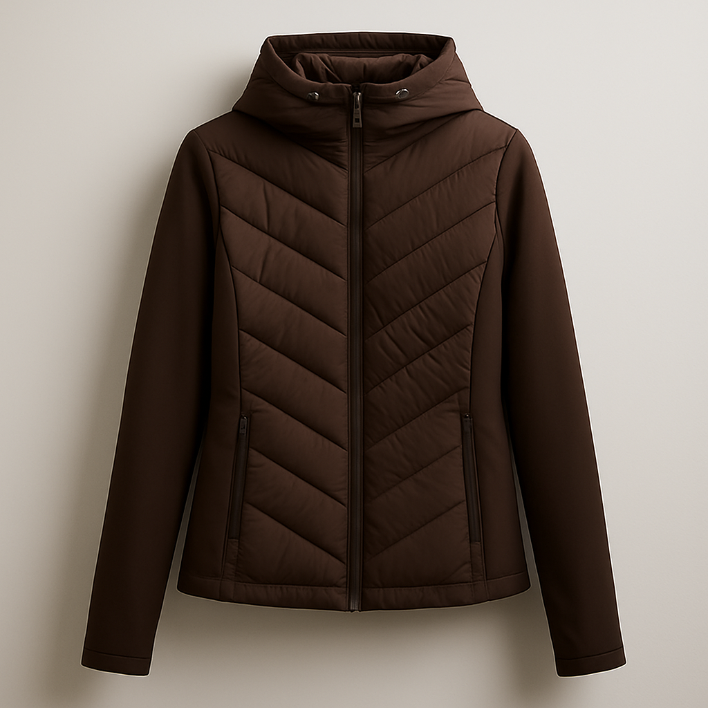 Women’s Lightweight Softshell Puffer Jacket with Hood - Heston Manor