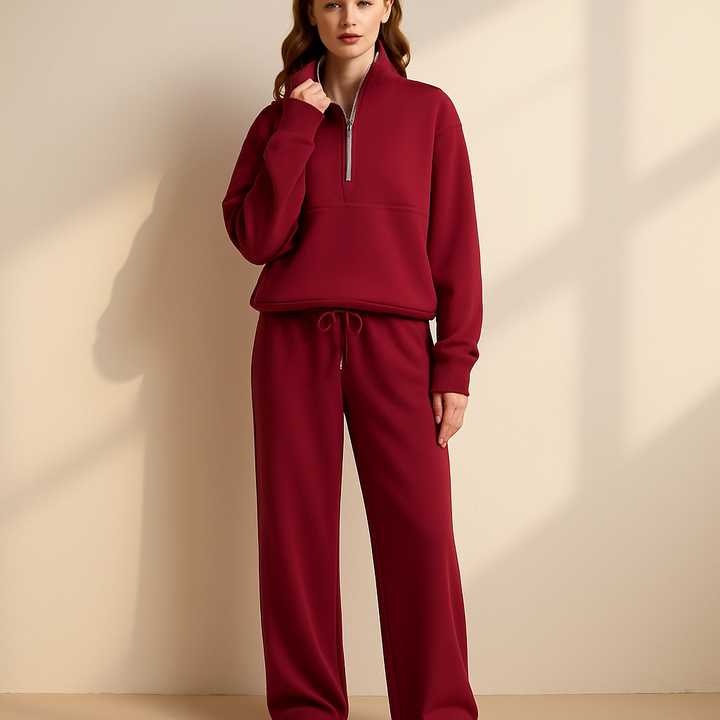 Women’s Half-Zip Lounge Set - Heston Manor