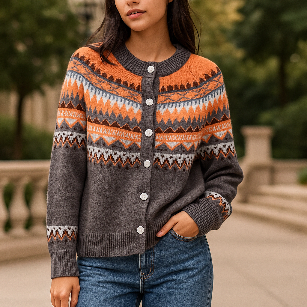 Women’s Autumn Fair Isle Knit Cardigan - Heston Manor