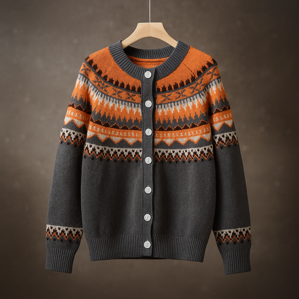Women’s Autumn Fair Isle Knit Cardigan - Heston Manor