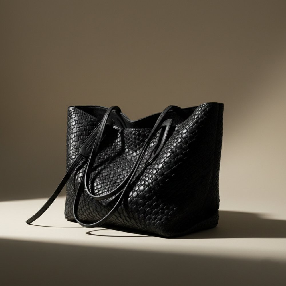 Women's Woven Tote Bag with Adjustable Straps - Heston Manor