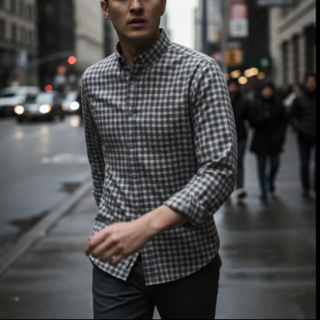 Men’s Slim Fit Cotton Button-Down Shirt - Heston Manor