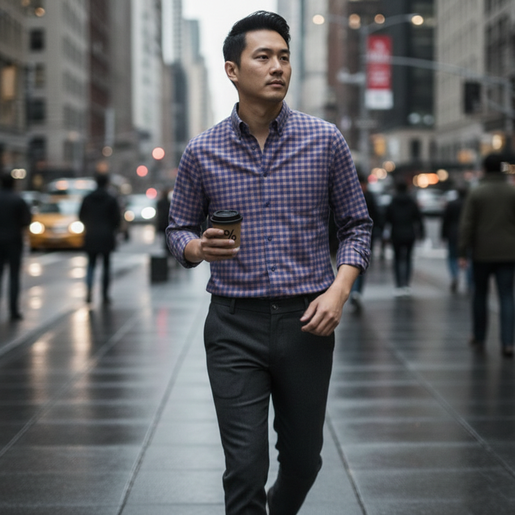 Men’s Slim Fit Cotton Button-Down Shirt - Heston Manor