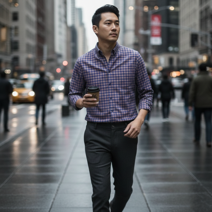 Men’s Slim Fit Cotton Button-Down Shirt - Heston Manor